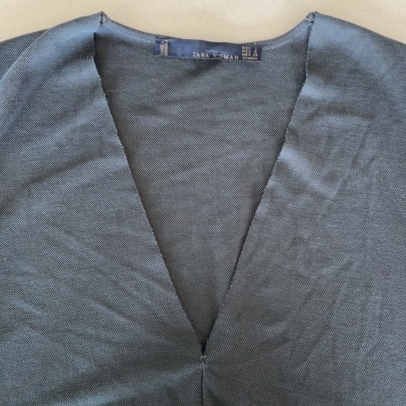 ⭐️HP⭐️SzS ZARA steel grey/blue long sleeve tunic top EUC - Picture 8 of 8
